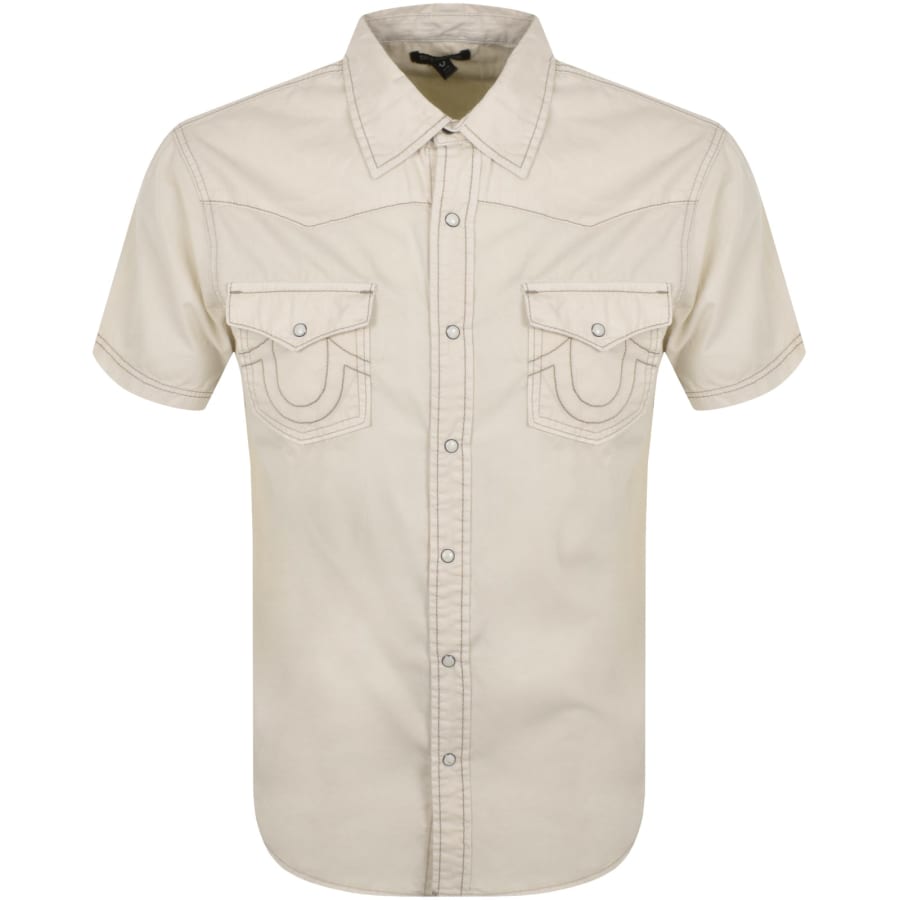 True Religion Big T Western Shirt White